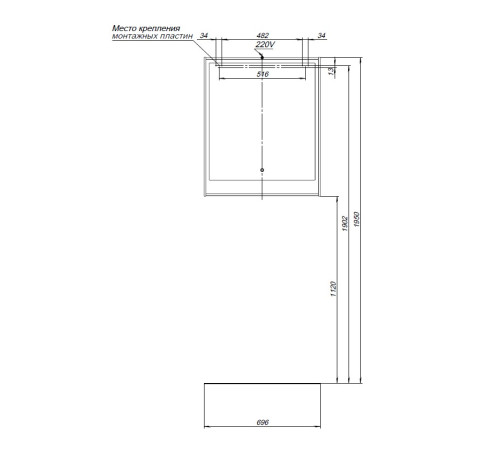 Зеркало Aquanet Милан 70 дуб светлый