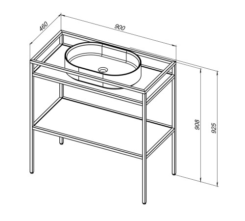 Консоль под раковину Allen Brau Liberty 90 1.33004.BB черный браш