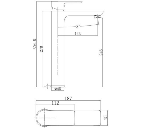 Смеситель для раковины Aquanet Arctic AF520-11СW