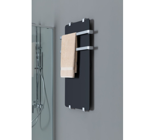 Полотенцесушитель электрический Allen Brau Infinity 140x44 с рейлингом 2.0 и креплением, серебро браш