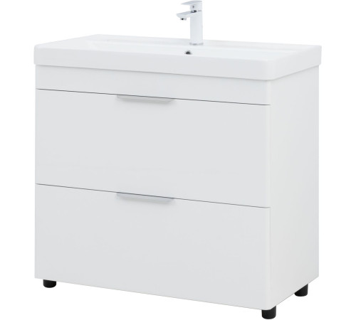 Тумба под раковину Aquanet Ирис New 90 напольная, белый глянец
