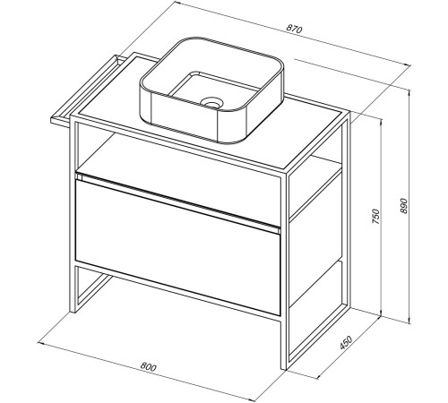 Тумба под раковину Allen Brau Priority 80 1.31002.WM белый матовый