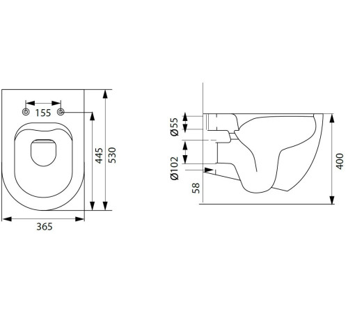 Чаша подвесного унитаза Allen Brau Reality 4.32006.20 белый глянец