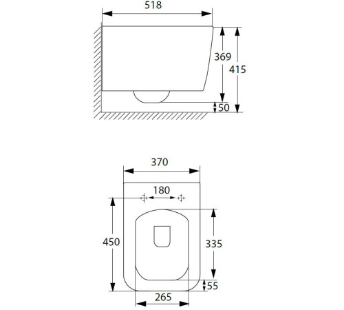 Чаша подвесного унитаза Allen Brau Liberty 4.33007.31 черный матовый