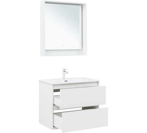 Тумба под раковину Aquanet Милан 80 белый глянец