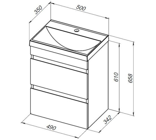 Тумба под раковину Aquanet Нота New 50 дуб холден
