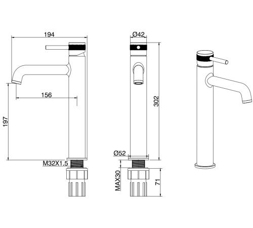 Смеситель для раковины Allen Brau Priority 5.31002-BN никель браш