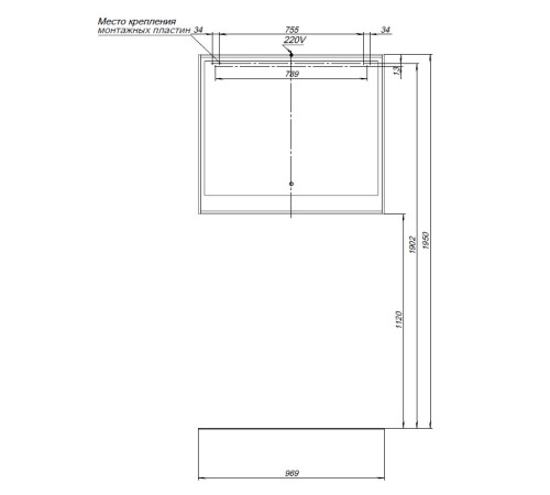 Зеркало Aquanet Милан 100 дуб рустикальный