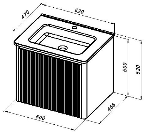 Тумба под раковину Allen Brau Gravity 60 1.370016.BGM синий матовый