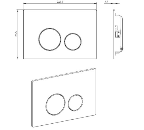 Клавиша смыва Allen Brau Priority 4.0 9.20007.GR графит