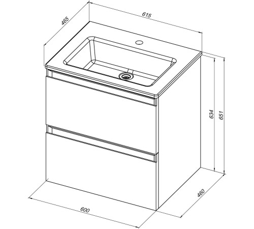 Тумба под раковину Allen Brau Eclipse 60 1.E1001.PGM 2.0 платина матовый