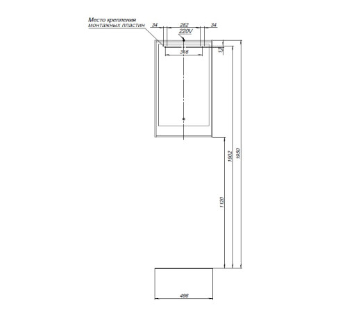 Зеркало Aquanet Милан 50 дуб светлый