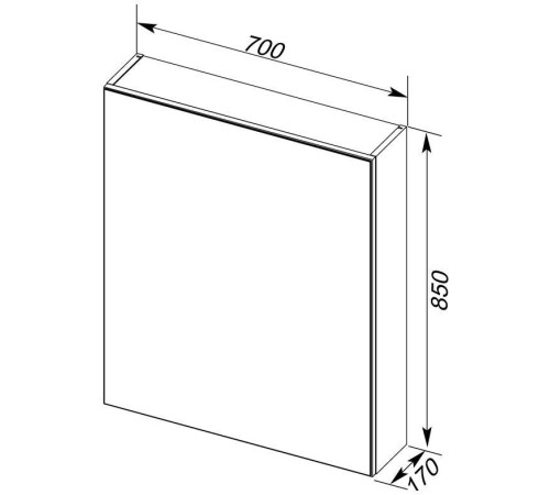 Зеркальный шкаф Aquanet Алвита 70 серый антрацит