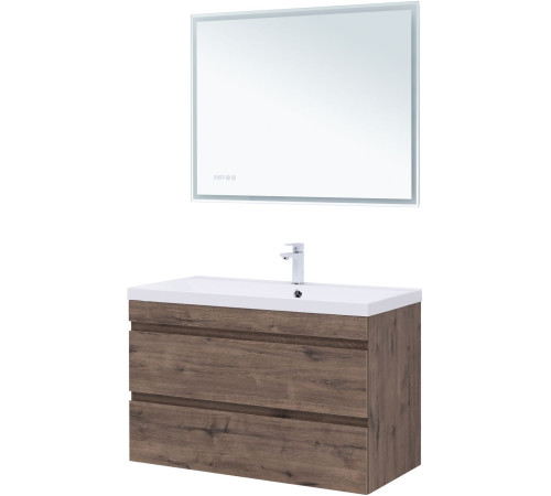 Тумба под раковину Aquanet Нота New 100 дуб веллингтон табак