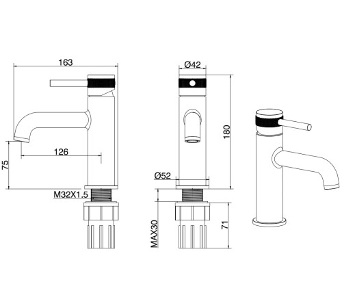 Смеситель для раковины Allen Brau Priority 5.31001-BN никель браш