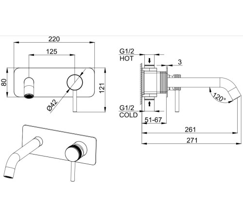 Смеситель для раковины Allen Brau Priority 5.31003-GB (с внутренней частью) золото