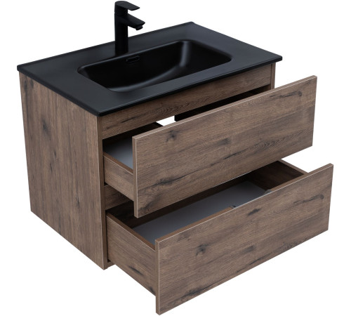 Тумба под раковину Aquanet Алвита New 70 2 ящика, дуб веллингтон табак