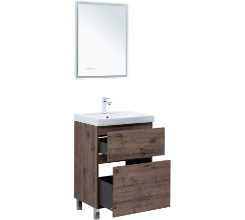 Тумба под раковину Aquanet Алвита New 60 напольная, дуб веллингтон табак