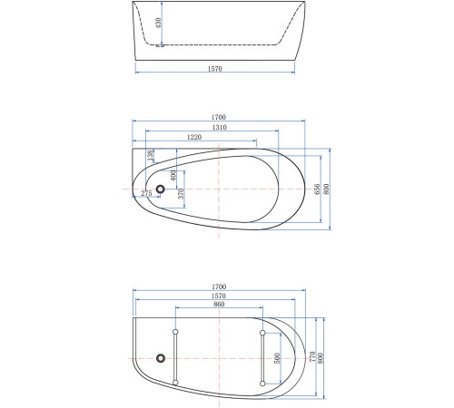 Акриловая ванна Allen Brau Priority 2 170x80 2.31002.20/PGM