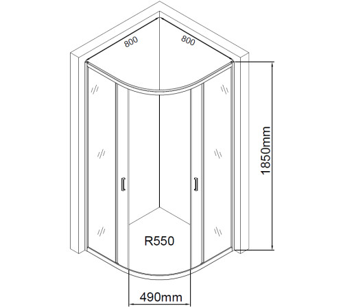 Душевой уголок Aquanet SE-800Q 80x80, прозрачное стекло