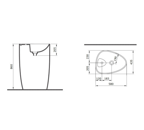 Раковина напольная Allen Brau Infinity 4.21015.20 белый глянец