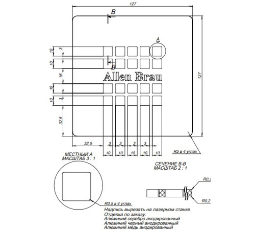 Накладка для сифона Allen Brau Priority 8.310N1-BBA черный браш