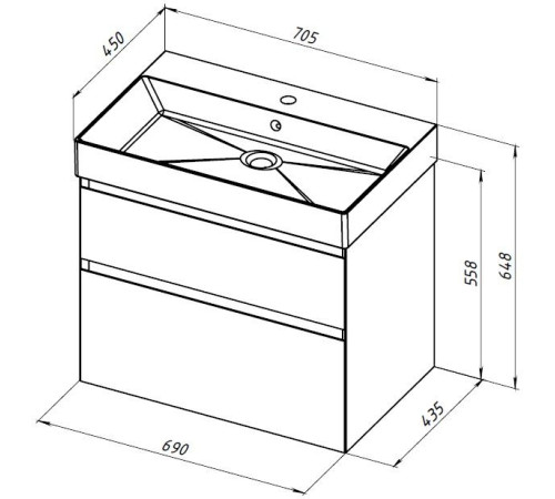 Тумба под раковину Allen Brau Infinity 70 1.210025.WM белый матовый