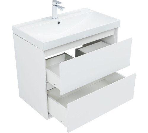 Тумба под раковину Aquanet Милан 80 белый глянец