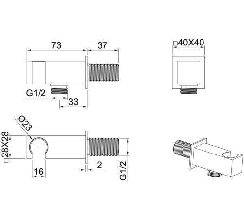 Шланговое подключение для душа Allen Brau Infinity 5.21017-00 хром