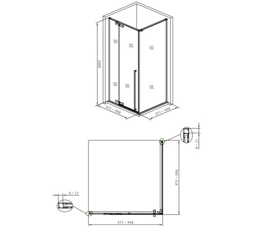 Душевой уголок Allen Brau Fantasy 100x100 3.11002-00 хром
