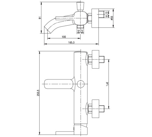 Смеситель для ванны с душем Aquanet Minima AF130-20C