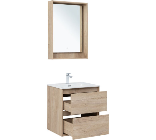 Тумба под раковину Aquanet Милан 60 дуб светлый