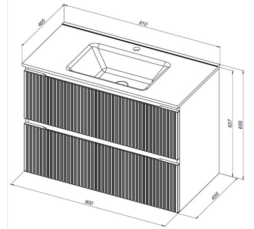 Тумба под раковину Aquanet Джейн (Flat) 90 мисти грин