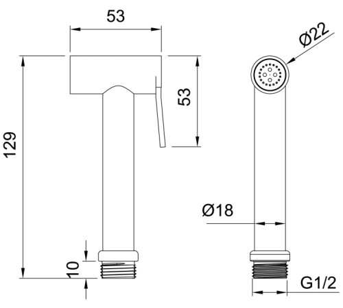 Гигиеническая лейка Allen Brau Priority 5.31028-BN никель браш