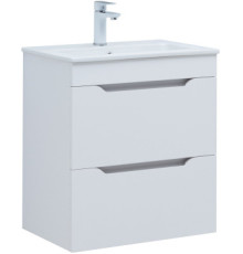 Тумба под раковину Aquanet Практика 60 белый матовый (2 ящика)