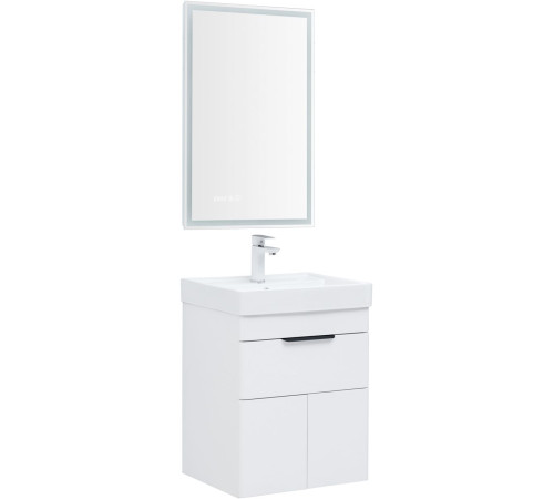 Тумба под раковину Aquanet Ирис new 50 белый глянец (1 ящик, 2 дверцы)