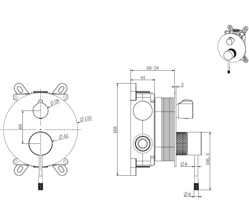 Смеситель для душа Allen Brau Priority 4.0 5.31C11-BN (с внутренней частью, 2 выхода) никель браш