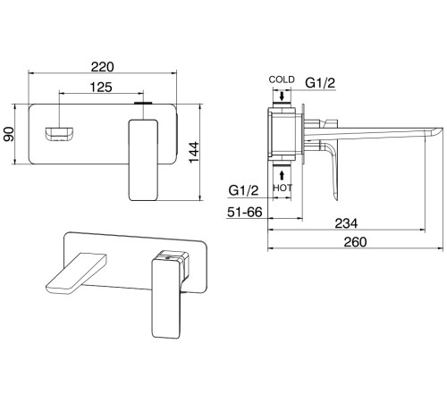 Смеситель для раковины Allen Brau Infinity 5.21003-00 (с внутренней частью) хром