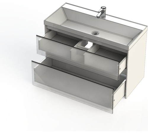 Тумба под раковину Aquanet Гласс 100 белый