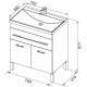 Тумба с раковиной Aquanet Верона 75 белый (напольная 1 ящик 2 дверцы)