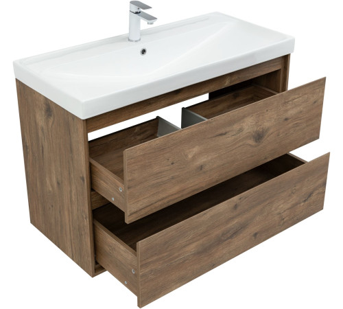 Тумба под раковину Aquanet Милан 100 дуб рустикальный