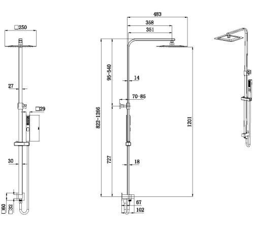 Душевая стойка Allen Brau Infinity 5.21031-00 хром