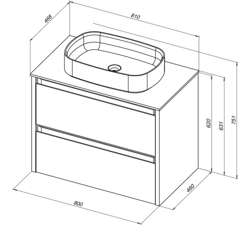 Тумба под раковину Allen Brau Fantasy 80 1.11001.WM белый матовый