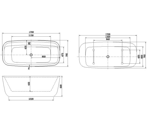 Акриловая ванна Aquanet Family Fine 170x78 95778-GW