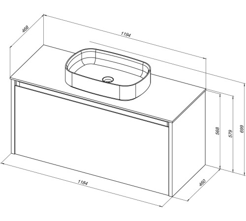 Тумба под раковину Allen Brau Fantasy 120 1.11006.WM белый матовый