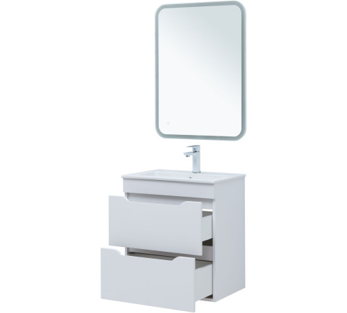 Тумба под раковину Aquanet Практика 60 белый матовый (2 ящика)