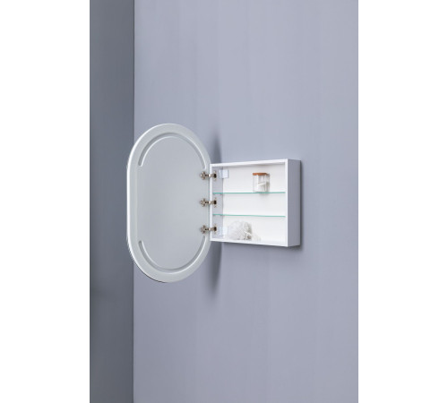 Зеркальный шкаф Aquanet Монте 60 белый, с LED подсветкой