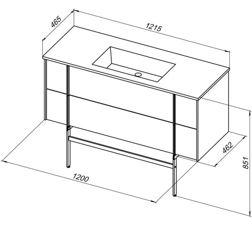 Тумба под раковину Allen Brau Reality 120 1.32008.AM антрацит матовый