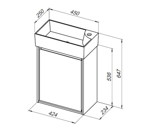 Тумба под раковину Aquanet Милан 45 дуб рустикальный