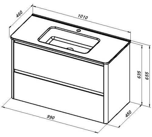 Тумба под раковину Allen Brau Gravity 100 1.370010.WM белый матовый